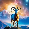 Goat In Universe Diamond Painting