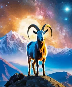 Goat In Universe Diamond Painting