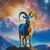 Goat In Universe Diamond Painting