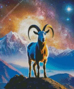 Goat In Universe Diamond Painting