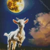 Goat Playing With Full Moon Diamond Painting