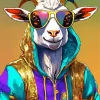 Goat Wearing Sunglasses Diamond Painting