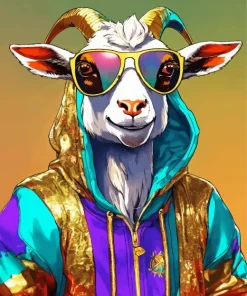 Goat Wearing Sunglasses Diamond Painting