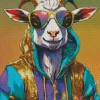 Goat Wearing Sunglasses Diamond Painting