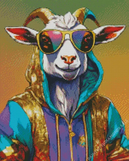 Goat Wearing Sunglasses Diamond Painting