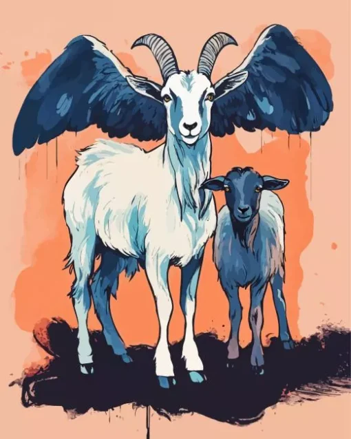 Goats With Wings Diamond Painting