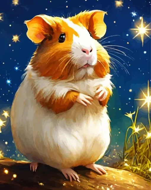 Guinea Pig With A Starry Sky Diamond Painting