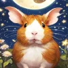 Guinea Pig With Full Moon Diamond Painting