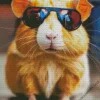 Guinea Pig With Sunglasses Diamond Painting