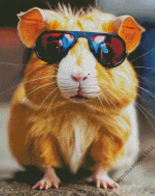 Guinea Pig With Sunglasses Diamond Painting