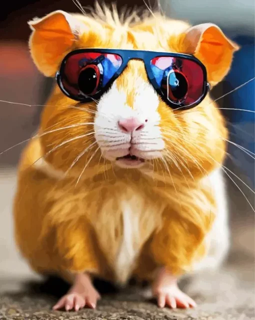 Guinea Pig With Sunglasses Diamond Painting