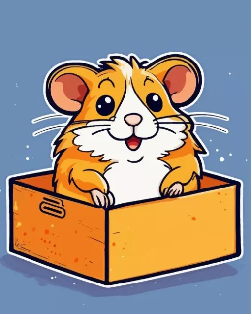 Hamster In A Box Diamond Painting