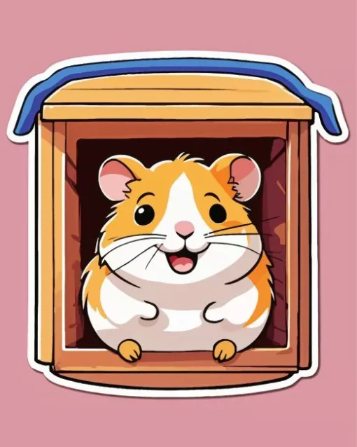 Hamster In Window Diamond Painting