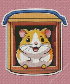 Hamster In Window Diamond Painting