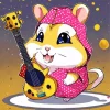 Hamster Playing Guitar Diamond Painting