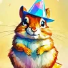 Hamster With Birthday Hat Diamond Painting