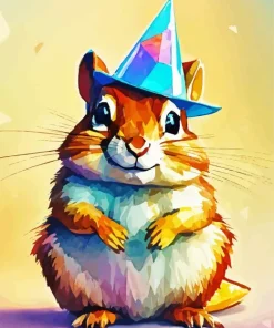 Hamster With Birthday Hat Diamond Painting