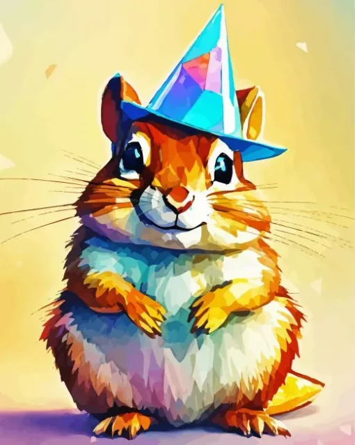 Hamster With Birthday Hat Diamond Painting