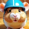 Hamster With Blue Helmet Diamond Painting