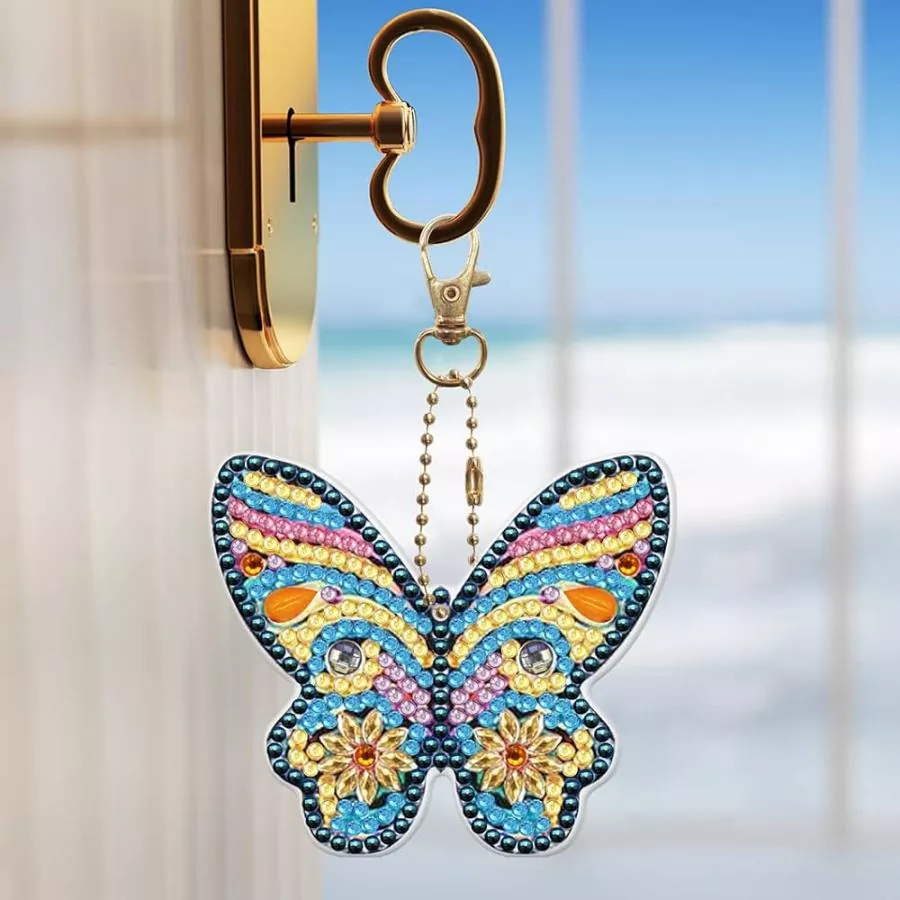 Sparkling Butterfly Keychain Handcrafted Gifts