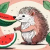 Hedgehog And Watermelon Diamond Painting