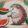 Hedgehog And Watermelon Diamond Painting