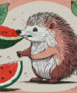 Hedgehog And Watermelon Diamond Painting