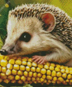 Hedgehog Eating Corn Diamond Painting