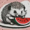 Hedgehog Eating Watermelon Diamond Painting