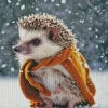 Hedgehog In Snow Diamond Painting