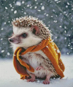 Hedgehog In Snow Diamond Painting