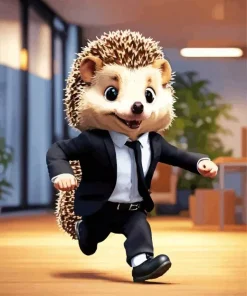 Hedgehog In Suit Diamond Painting