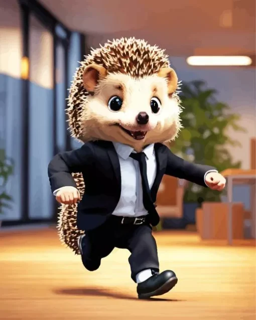 Hedgehog In Suit Diamond Painting