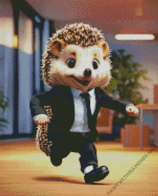 Hedgehog In Suit Diamond Painting