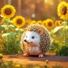 Hedgehog In Sunflowers Field Diamond Painting