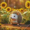 Hedgehog In Sunflowers Field Diamond Painting