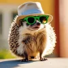 Hedgehog Wearing Sunglasses Diamond Painting