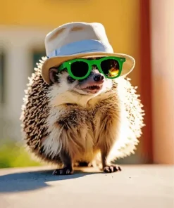 Hedgehog Wearing Sunglasses Diamond Painting