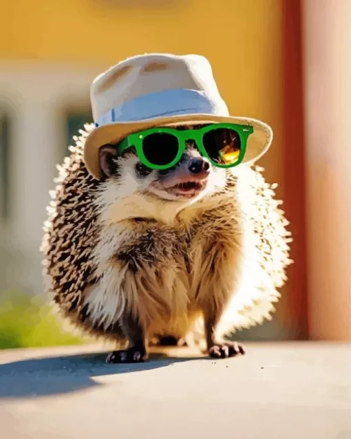 Hedgehog Wearing Sunglasses Diamond Painting