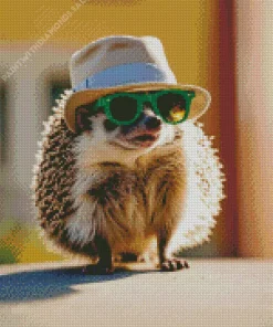 Hedgehog Wearing Sunglasses Diamond Painting