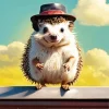 Hedgehog With Hat Diamond Painting