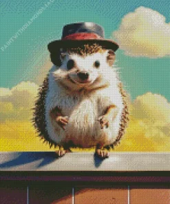 Hedgehog With Hat Diamond Painting