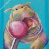 Hippo With Lolipop Diamond Painting