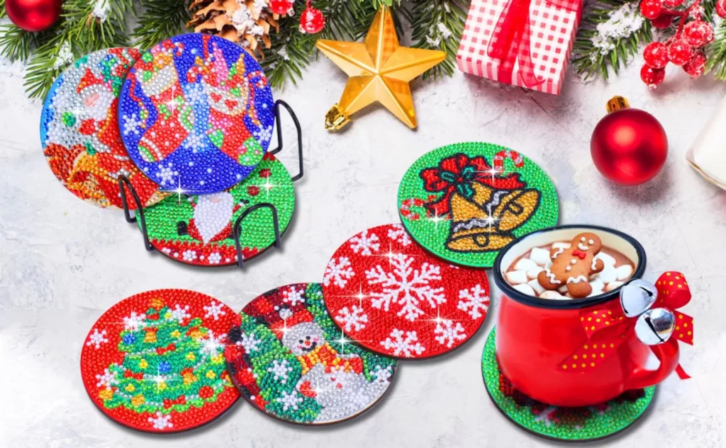 Festive Sparkle Coasters Holiday sparkle