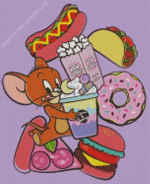 Jerry With Food Diamond Painting