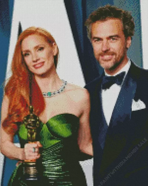 Jessica Chastain And Her Husband Diamond Painting