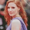 Jessica Chastain In A Purple Dress Diamond Painting