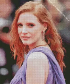 Jessica Chastain In A Purple Dress Diamond Painting