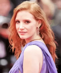 Jessica Chastain In A Purple Dress Diamond Painting