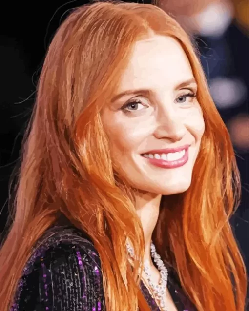 Jessica Chastain Smiling Diamond Painting